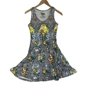 Nintendo Legend of Zelda Wind Waker HD Stained Glass Skater Dress XS Sleeveless